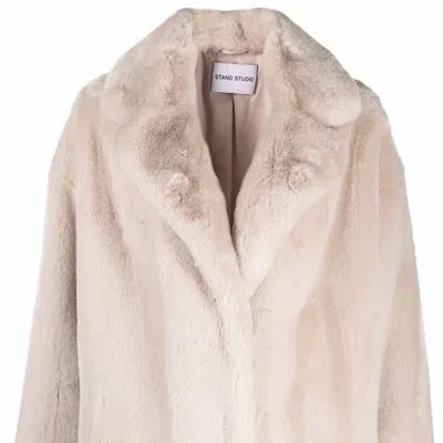 Stand Studio Women's Savannah Faux Fur Jacket In White