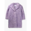 STAND STUDIO WOMENS CAMILLE CURLY COCOON COAT IN LILAC