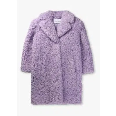 Stand Studio Womens Camille Curly Cocoon Coat In Lilac In Purple