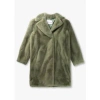 STAND STUDIO WOMENS CAMILLE TEDDY COCOON COAT IN SAGE GREEN