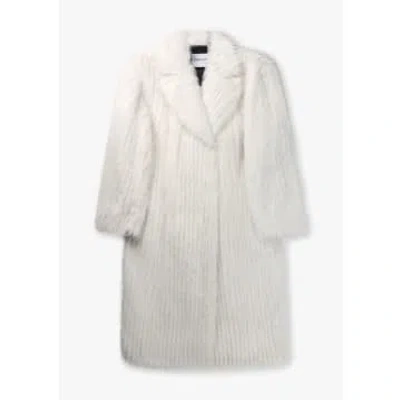 Stand Studio Womens Genevieve Soft Stripe Coat In Off White