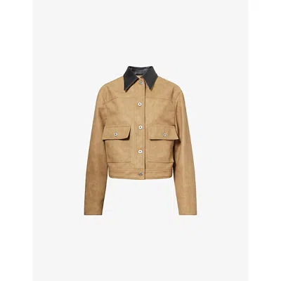 Stand Studio Womens Sand Esther Faux-leather Jacket