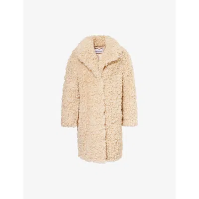 Stand Studio Camille Faux Fur Coat In Beige