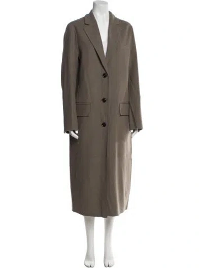 Pre-owned Stand Studio Wool Peacoat In Green