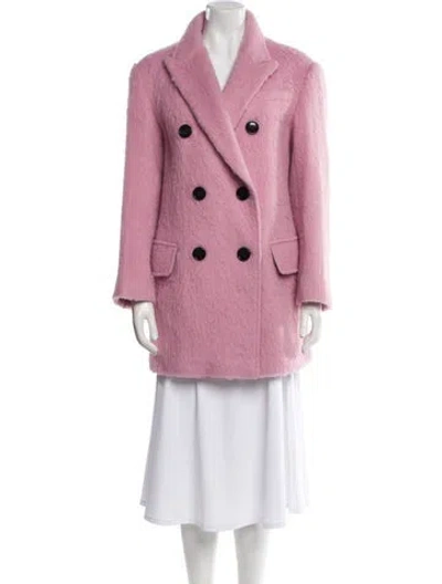 Pre-owned Stand Studio Wool Peacoat In Pink