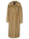 STAND STUDIO STAND STUDIO 'WYNTHER' BROWN FAUX FUR COAT