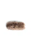 Stand Studio 'zephyra' Beige Faux Fur Band In Brown