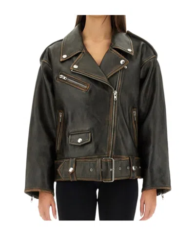Stand Studio Stand Women Biker Jacket "isobelle" In Black