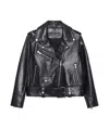 Stand Studio Zippered Long-sleeved Leather Jacket In Black