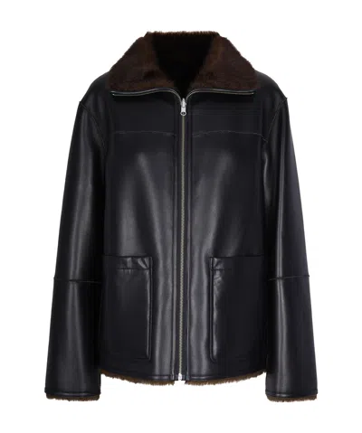 Stand Studio Zippered Long-sleeved Casual Jacket In Black