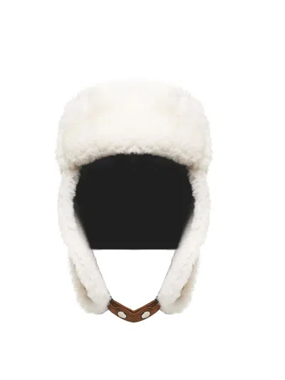 Stand Studio Zya Faux Shearling Beanie In Leather Brown
