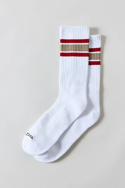 Standard Cloth Athletic Stripe Crew Sock In White, Men's At Urban Outfitters