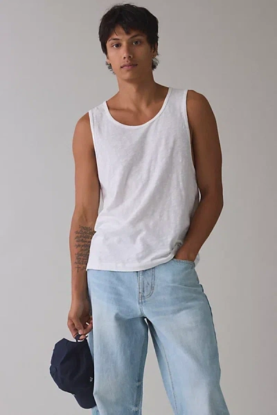 Standard Cloth Axel Slub Tank Top In Ivory, Men's At Urban Outfitters In White