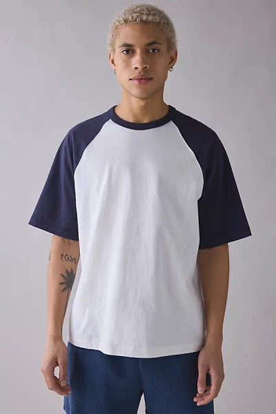 Standard Cloth Baseball Raglan Tee In Navy, Men's At Urban Outfitters In Multi