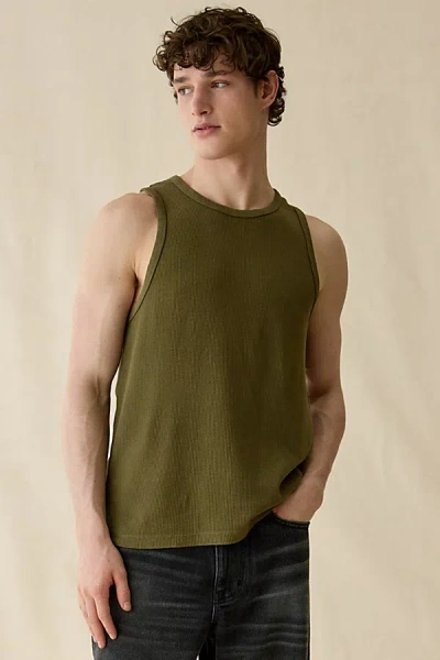 Standard Cloth Basecamp Textured Tank Top In Dark Green, Men's At Urban Outfitters