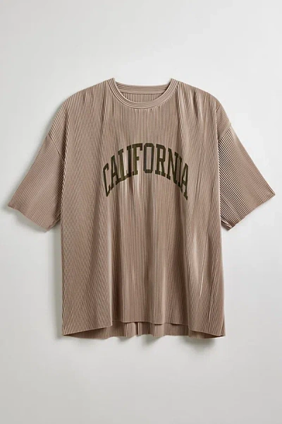 Standard Cloth California Plisse Tee In Grey, Men's At Urban Outfitters