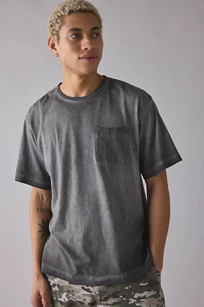 Standard Cloth Calvin Oversized Pocket Tee In Black, Men's At Urban Outfitters In Gray