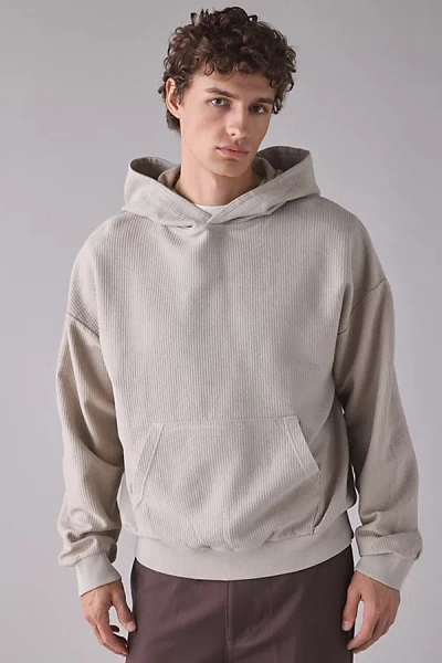 Standard Cloth Cocoon Ribbed Hoodie Sweatshirt In Cream, Men's At Urban Outfitters In Neutral