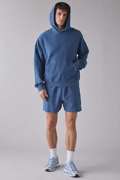 Standard Cloth Cocoon Ribbed Hoodie Sweatshirt In Dark Blue, Men's At Urban Outfitters