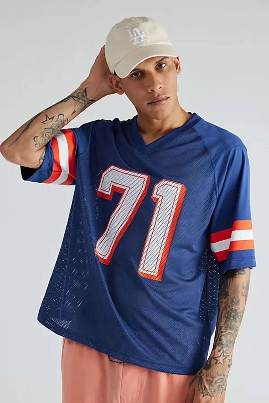 Standard Cloth Mesh Football Jersey Top In Estate Blue, Men's At