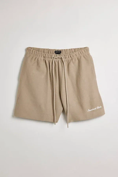 Standard Cloth Foundation Reverse Terry Short In Aluminum, Men's At Urban Outfitters In Brown