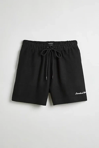 Standard Cloth Foundation Reverse Cotton Terry Short In Black, Men's At Urban Outfitters