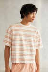 Standard Cloth Foundation Boxy Tee In Assorted, Men's At Urban Outfitters In Coral Breton Stripe