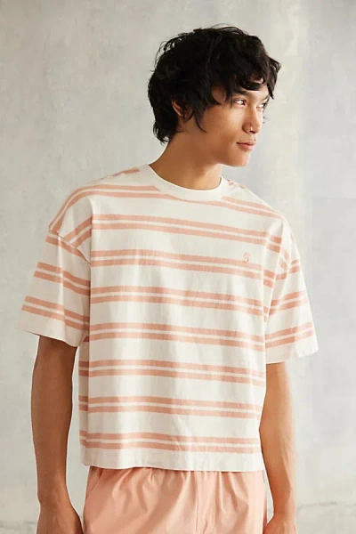 Standard Cloth Foundation Boxy Tee In Assorted, Men's At Urban Outfitters In Coral Breton Stripe