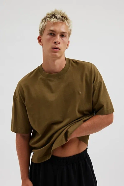 Standard Cloth Foundation Solid Short Sleeve Tee In Khaki, Men's At Urban Outfitters