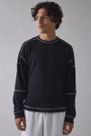 Standard Cloth Hat Trick Thermal Long Sleeve Tee In Black, Men's At Urban Outfitters