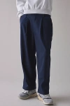 Standard Cloth Jason Cropped Pleated Trouser Pant In Dark Blue, Men's At Urban Outfitters