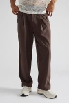 Standard Cloth Jason Relaxed Pleated Trouser Pant In Chocolate, Men's At Urban Outfitters