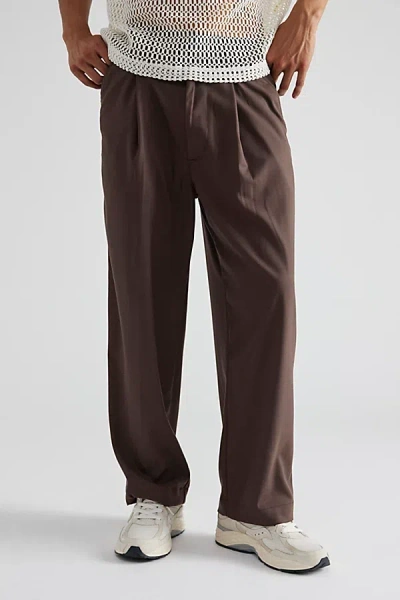 Standard Cloth Jason Pleated Trouser Pant In Chocolate, Men's At Urban Outfitters