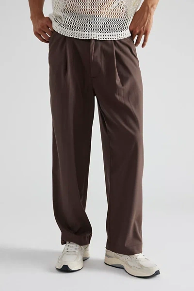 Standard Cloth Jason Relaxed Pleated Trouser Pant In Chocolate, Men's At Urban Outfitters