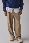 Standard Cloth Jason Relaxed Pleated Trouser Pant In Neutral, Men's At Urban Outfitters In Brown