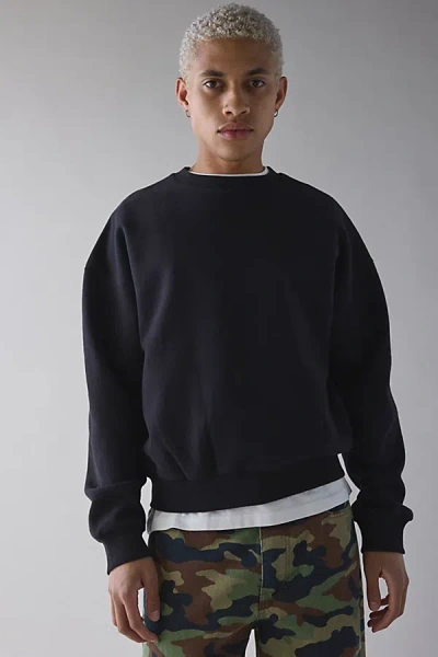 Standard Cloth Jump Shot Cocoon Crew Neck Sweatshirt In Black, Men's At Urban Outfitters