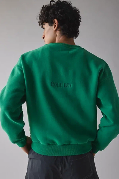 Standard Cloth Jump Shot Cocoon Crew Neck Sweatshirt In Green, Men's At Urban Outfitters