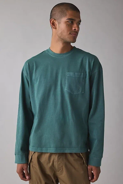 Standard Cloth Jump Shot Long Sleeve Tee In Green, Men's At Urban Outfitters