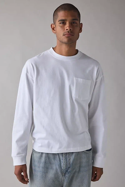Standard Cloth Jump Shot Long Sleeve Tee In White, Men's At Urban Outfitters