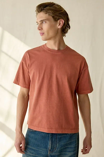 Standard Cloth Jump Shot Premium Heavyweight Cotton Tee In Hot Sauce Wash, Men's At Urban Outfitters In Red