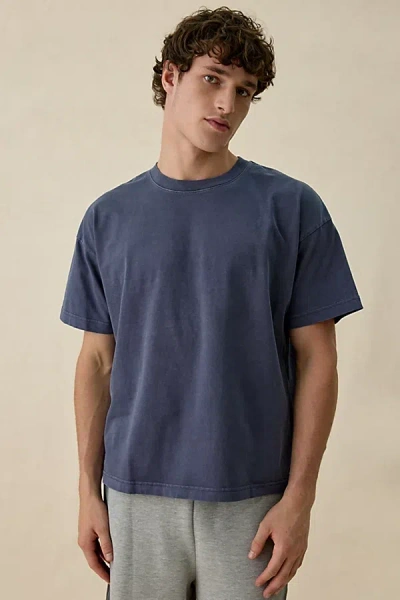 Standard Cloth Jump Shot Premium Heavyweight Cotton Tee In Peacoat Wash, Men's At Urban Outfitters In Blue