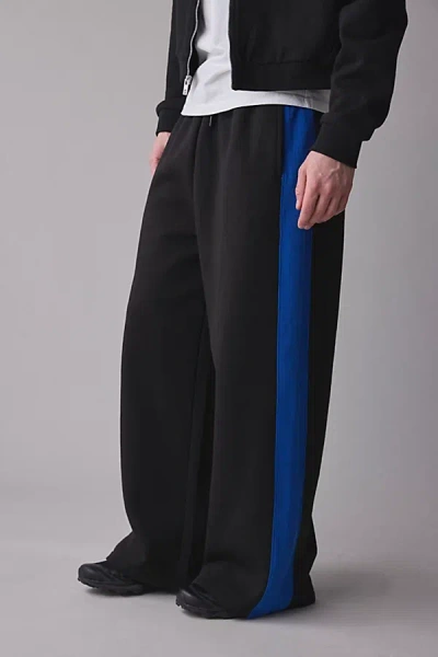 Standard Cloth Knit Side Stripe Sweatpant In Black, Men's At Urban Outfitters