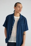 Standard Cloth Liam Crinkle Shirt Top In Vintage Denim Dark, Men's At Urban Outfitters