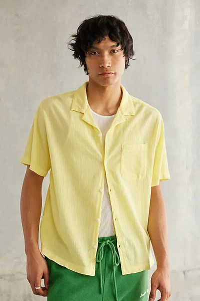 Standard Cloth Liam Crinkle Shirt Top In Yellow Iris, Men's At Urban Outfitters