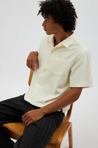 Standard Cloth Liam Cropped Knit Shirt Top In Ivory, Men's At Urban Outfitters