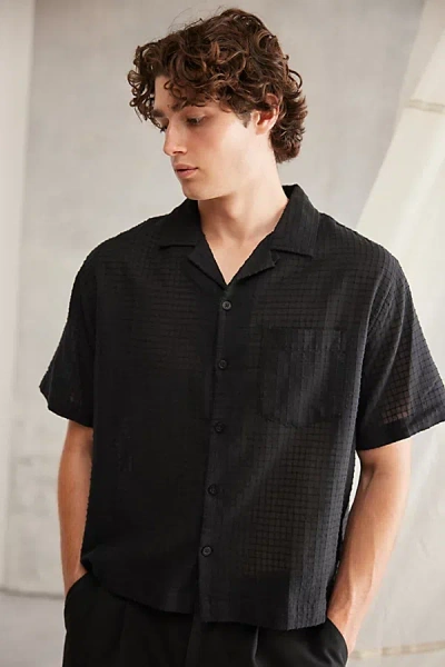 Standard Cloth Liam Cropped Short Sleeve Shirt Top In Black, Men's At Urban Outfitters
