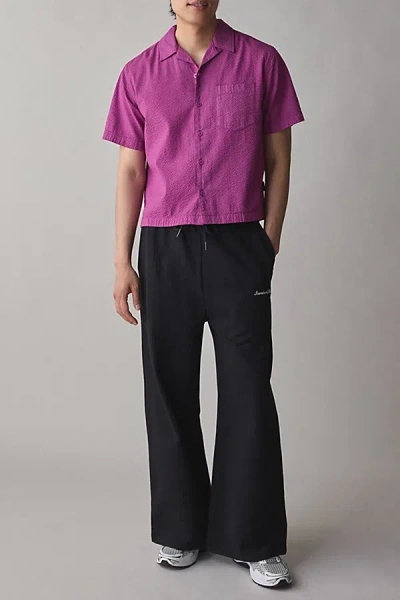 Standard Cloth Liam Textured Seersucker Shirt Top In Purple, Men's At Urban Outfitters
