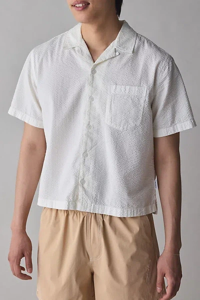 Standard Cloth Liam Textured Seersucker Shirt Top In White, Men's At Urban Outfitters
