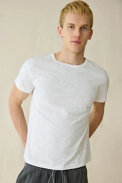 Standard Cloth Paco Slim Slub Cotton Tee In White, Men's At Urban Outfitters