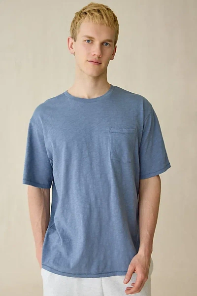 Standard Cloth Pregame Relaxed Fit Tee In Charcoal Slub, Men's At Urban Outfitters In Blue